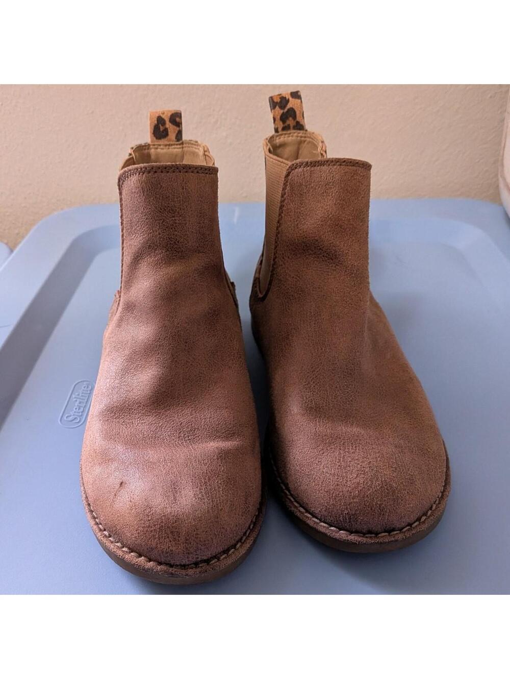 Seven Dials Tan Leopard Back Chelsea Ankle Boots Womens 8 - Picture 5 of 7